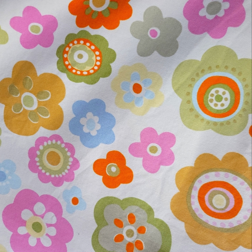Pottery Barn Teen Duvet Cover Full Queen Bright Floral & Stripes